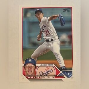 Trading card baseball 2023 Topps series -2 # 391 Walker Buehler ( pitcher )
